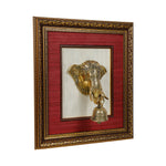 Elephant Head With Wooden Frame