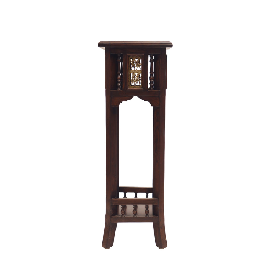 Wooden Side Table With Dhokra Art
