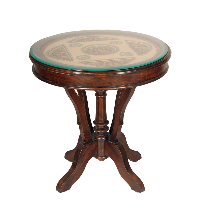 Wooden Center Table With Dhokra Arts 