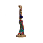 Brass Lady Candle Stand Stone Work