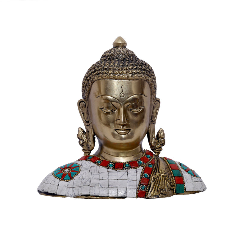 Brass Buddha with stone work