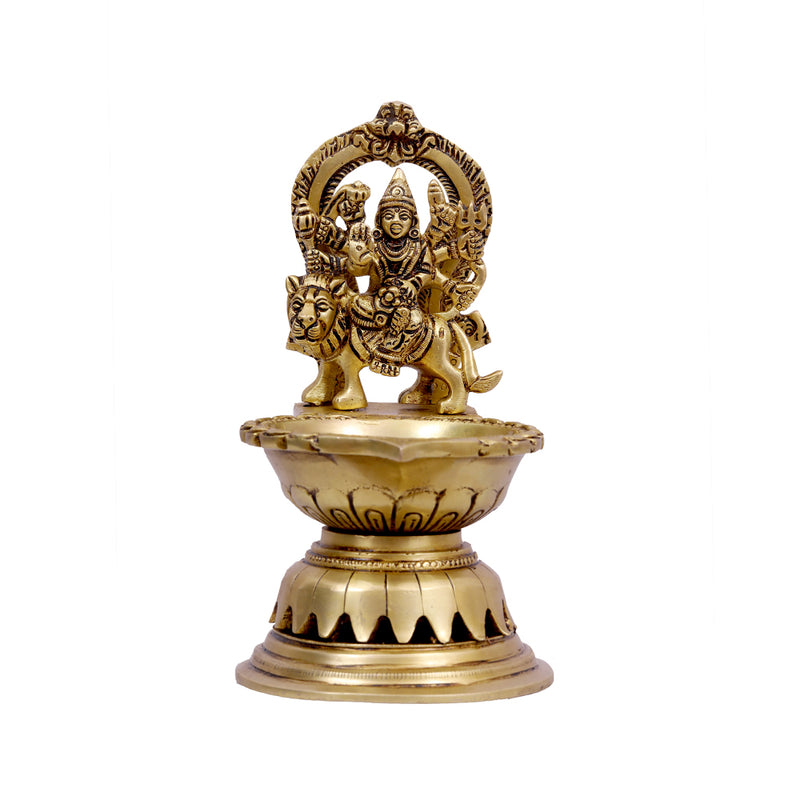 Goddess Dugra Devi Diya - Brass