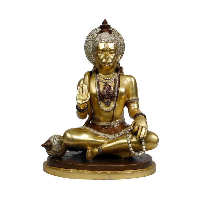 Brass Hanuman Sitting Idol