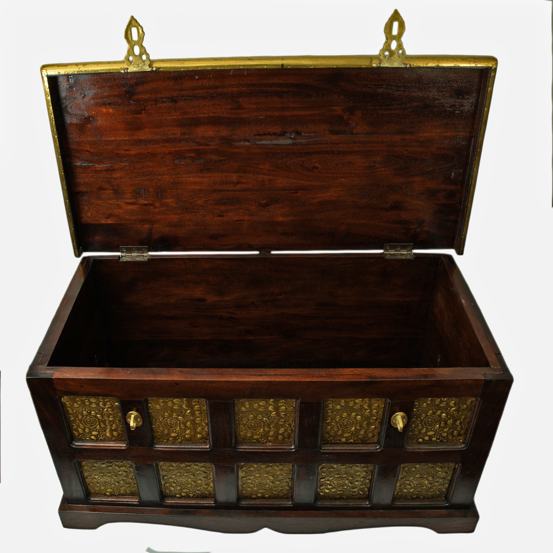 Sheesham Wooden Box With Brass Sheet Work ragaarts.myshopify.com