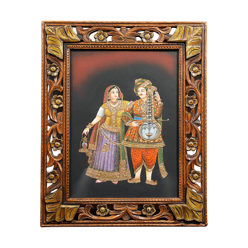 Lady with Musician Canvas Painting