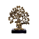 Brass Buddha with Bodhi Tree