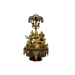 Brass Ganesh, Laxmi, Saraswati Revolving Set