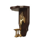 Brass Lord Ganesha |  3 Diya and 3 Bell | Wall Hanging | With Frame