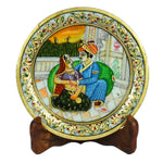 Marble Mughal Design Plate ragaarts.myshopify.com