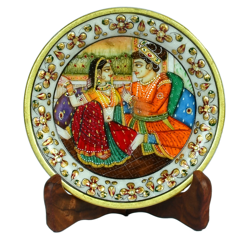 Marble Mughal Design Plate ragaarts.myshopify.com