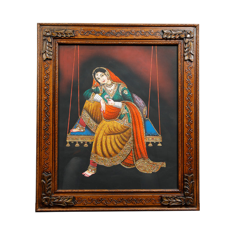 Lady On Swing Canvas Painting