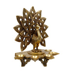 Brass Peacock Diya Stand