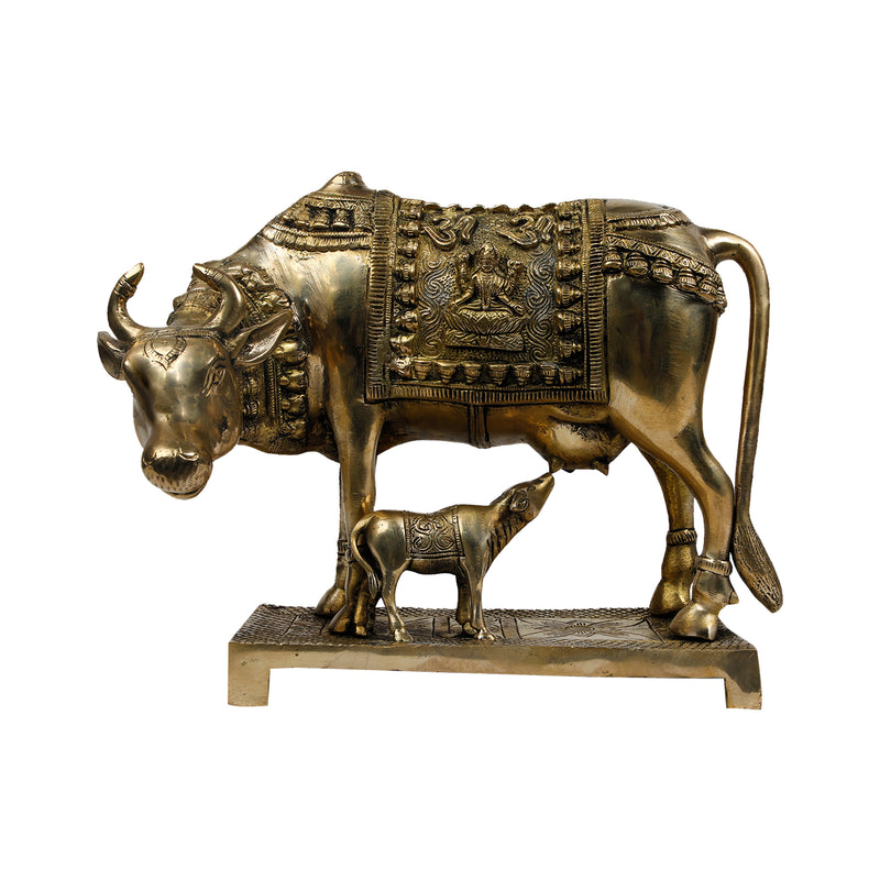 Brass Cow With Calf