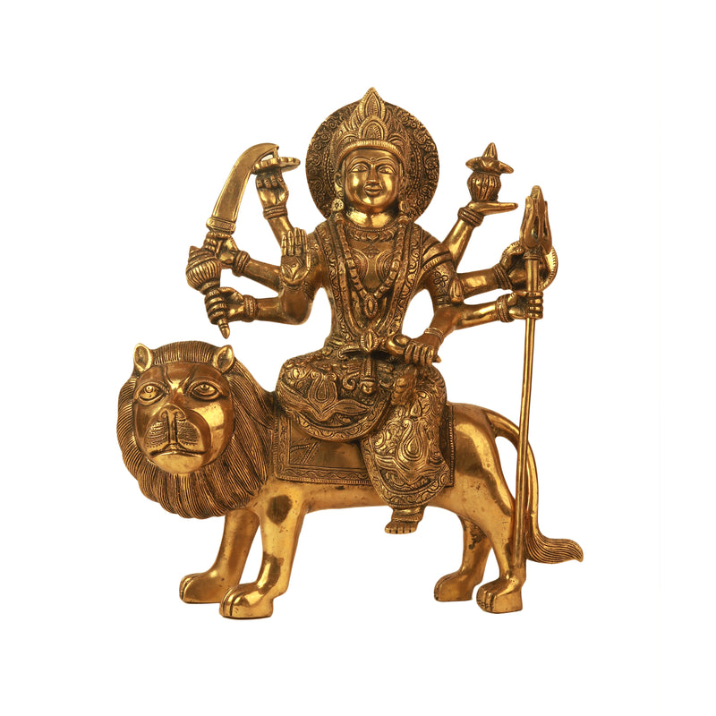 Durga Sitting On Lion