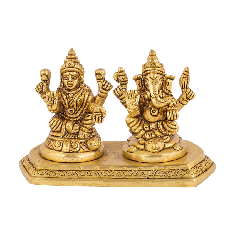 Laxmi Ganesha Sitting On Base