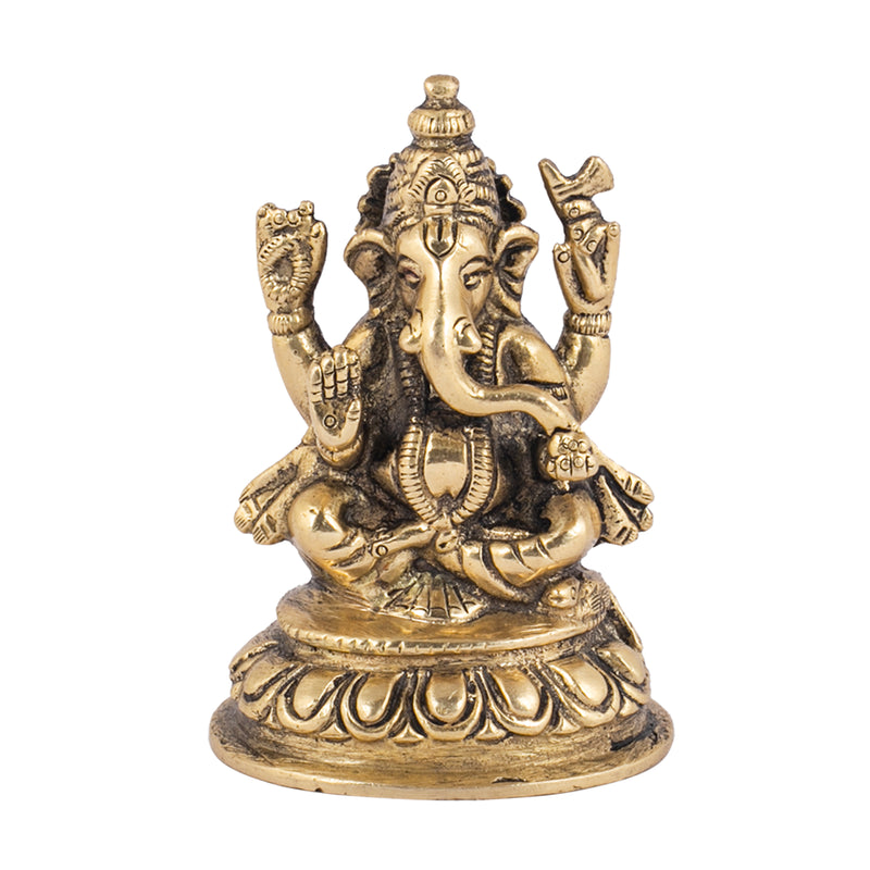 Ganesha Sitting On Lotus Base