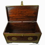 Sheesham Wooden Box With Brass Sheet Work ragaarts.myshopify.com