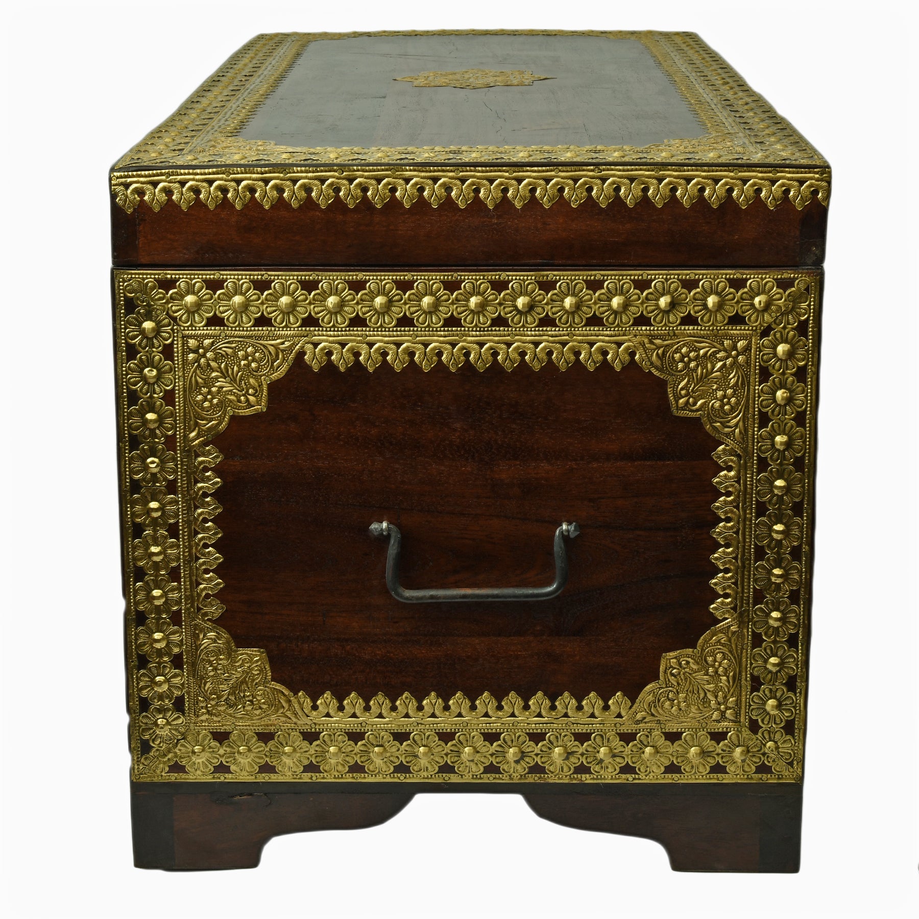 Sheesham Wooden Box With Brass Sheet Work ragaarts.myshopify.com