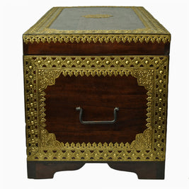 Sheesham Wooden Box With Brass Sheet Work ragaarts.myshopify.com