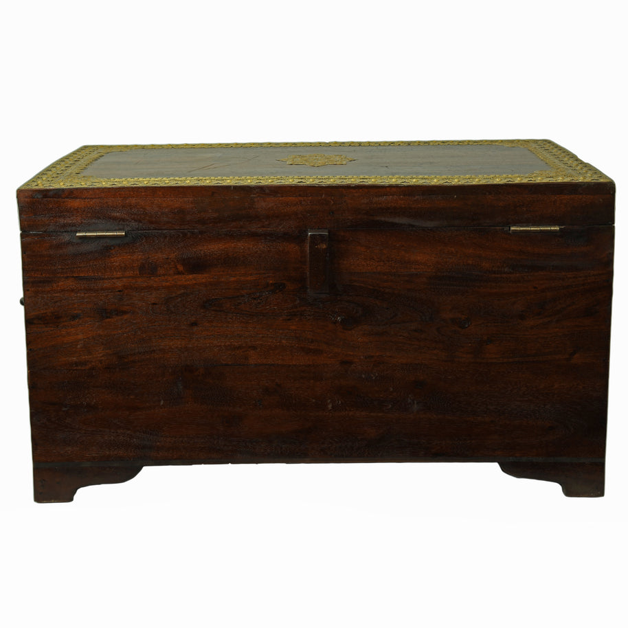 Sheesham Wooden Box With Brass Sheet Work ragaarts.myshopify.com