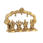 Brass Lord Ganesh Lakshmi and Saraswati