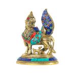 Brass Kamadhenu with Stonework