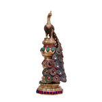 Brass Peacock Pillar - Stone Work