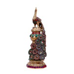 Brass Peacock Pillar - Stone Work