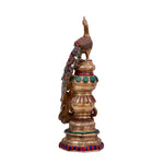 Brass Peacock Pillar - Stone Work
