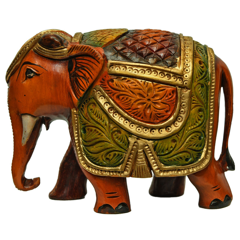 Carved & Painted Elephant ragaarts.myshopify.com