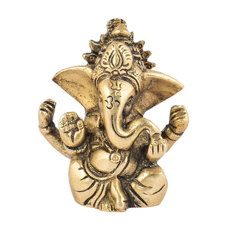 Brass Lord Ganesha Statue - 3 - Raga Arts