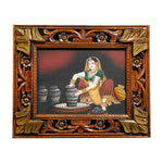 Lady Making Earthen Pot Canvas Painting