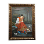 Beautiful Lady Sitting Canvas Painting