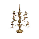 Brass Stand Peacock Lamp with Small Hanging Diyas