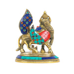 Brass Kamadhenu with Stonework