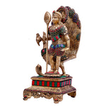 Brass Kartikeya - Multicolor - Stone Work