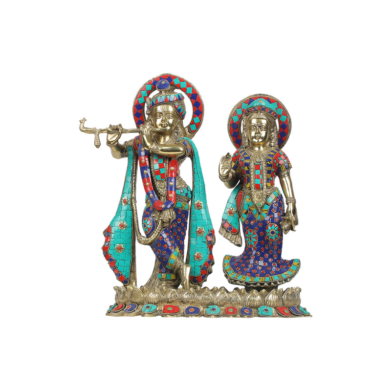 Radha Krishna Standing on LotusBase