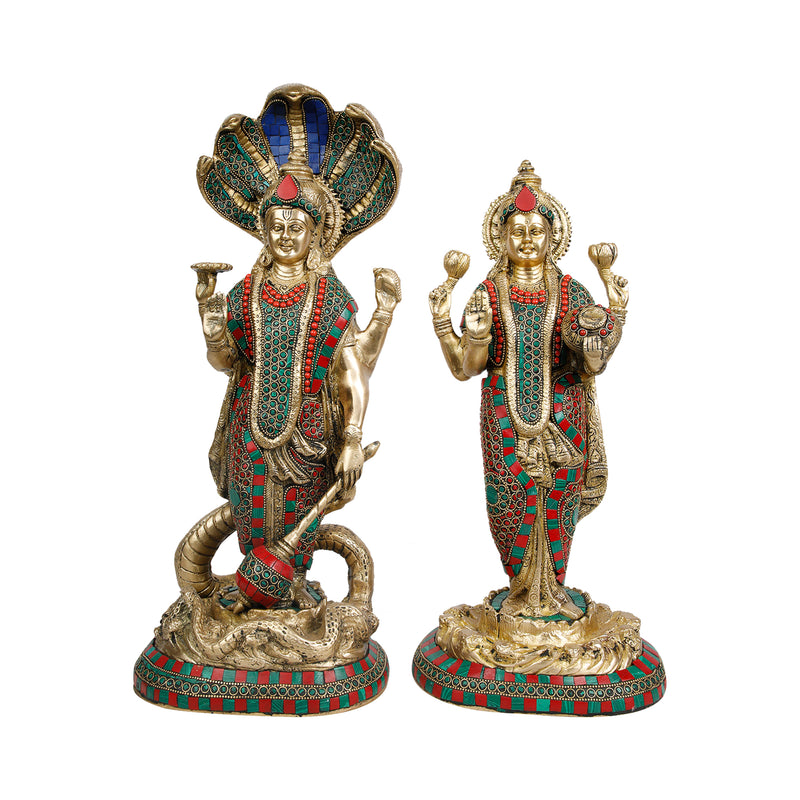 Brass Vishnu Lakshmi Pair