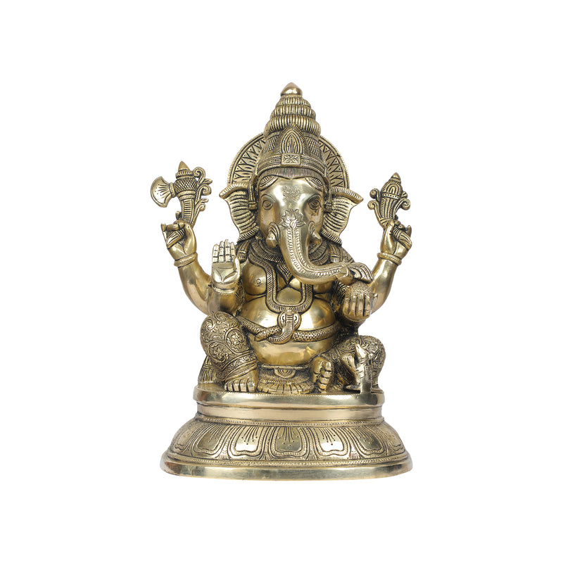 Ganesha sitting on base