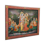 Radha Krishna Antique Canvas Painting