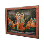 Radha Krishna Antique Canvas Painting