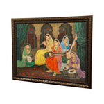Beautiful Ladies Playing Music Canvas Painting