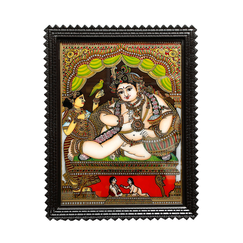 Krishna Glass Painting
