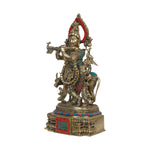 Brass Cow Krishna Statue