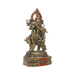 Brass Cow Krishna Statue