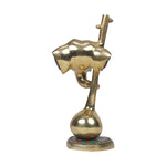 Brass Veena Ganesh Stone Work