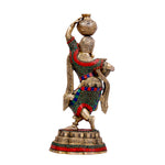 Brass Lady with Matka - Stone Work