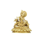 Cow Krishna sitting on lotus base