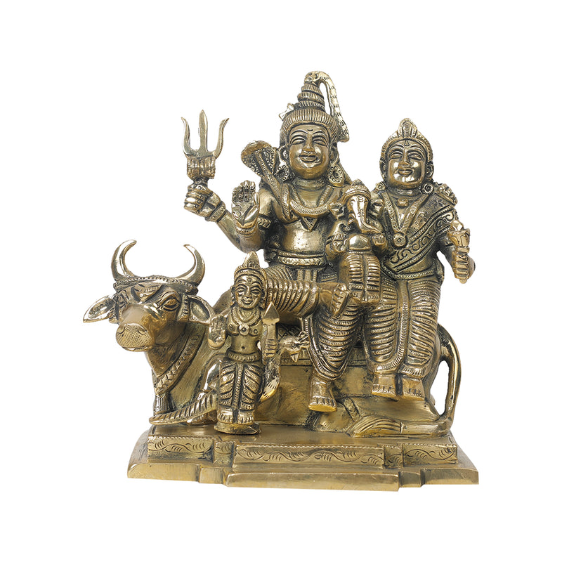 Brass Shiva Family On Nandi