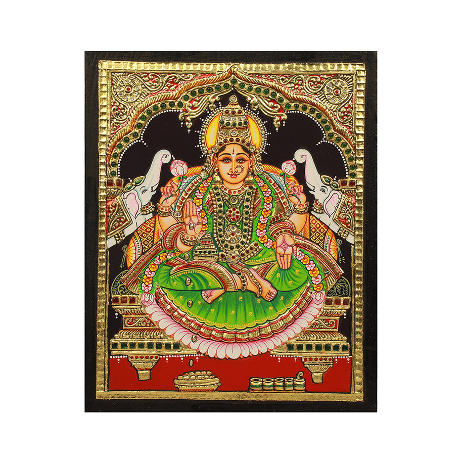 Gaja Lakshmi Tanjore Paintings ( Against Order/ Dispatch in 45 Days)